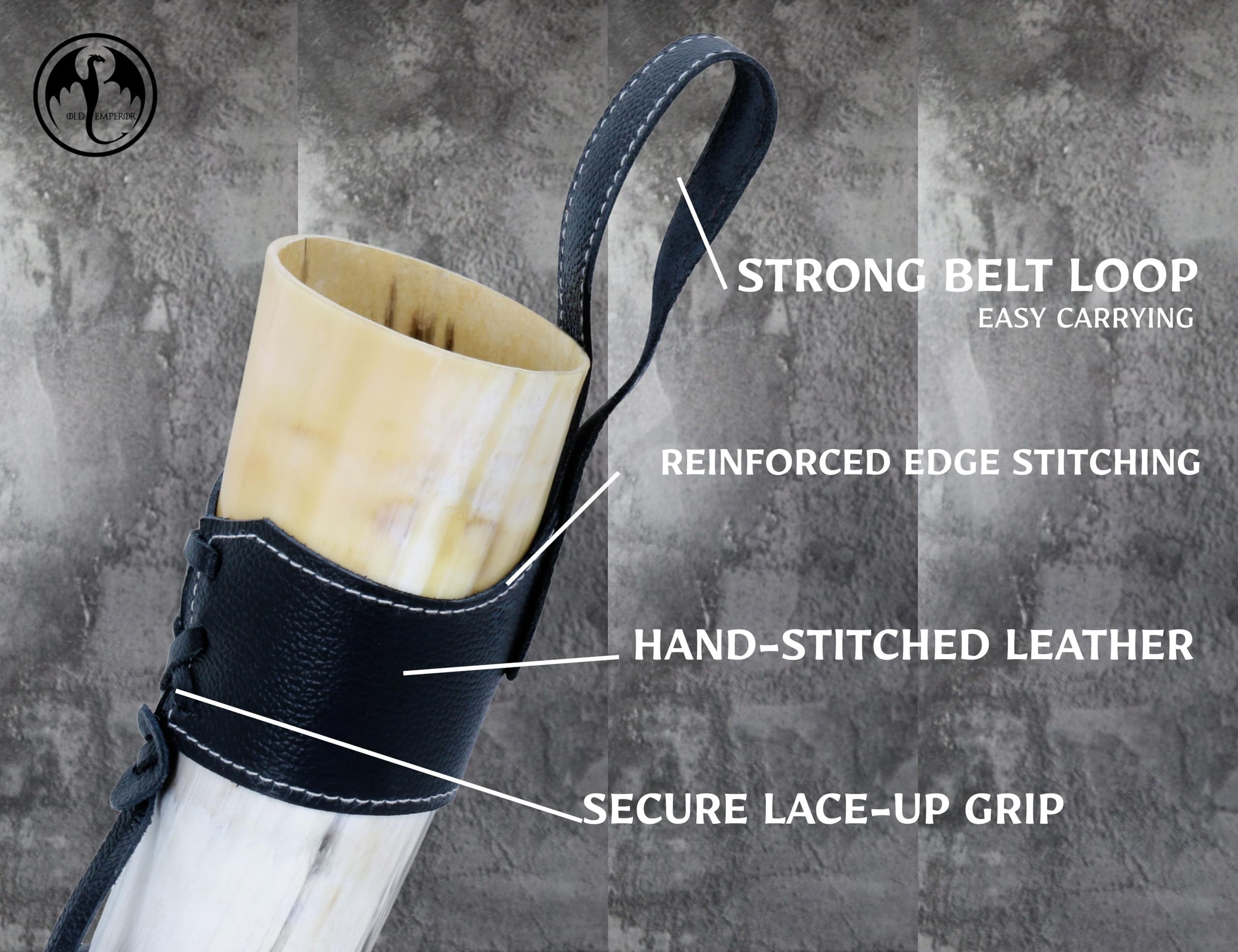 OLDEMPEROR authentic ox horn, ethically sourced and food-grade safe.
