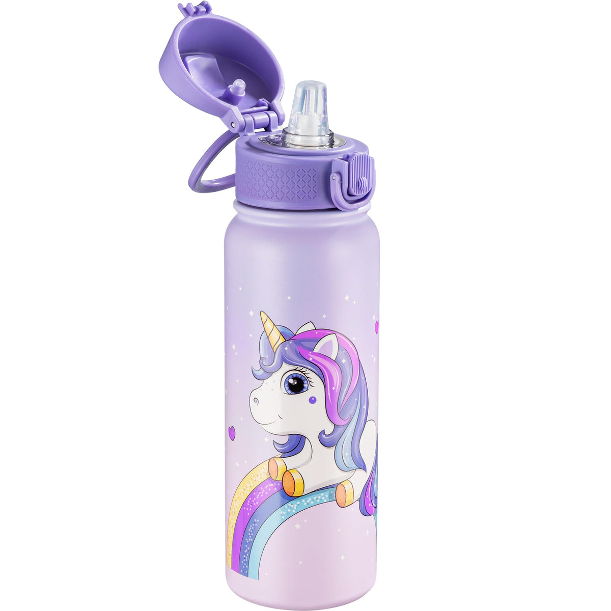 OLDLEY 20oz insulated kids bottle with unicorn pattern for active school days