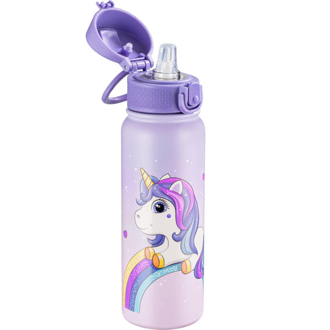 OLDLEY 20oz insulated kids bottle with unicorn pattern for active school days