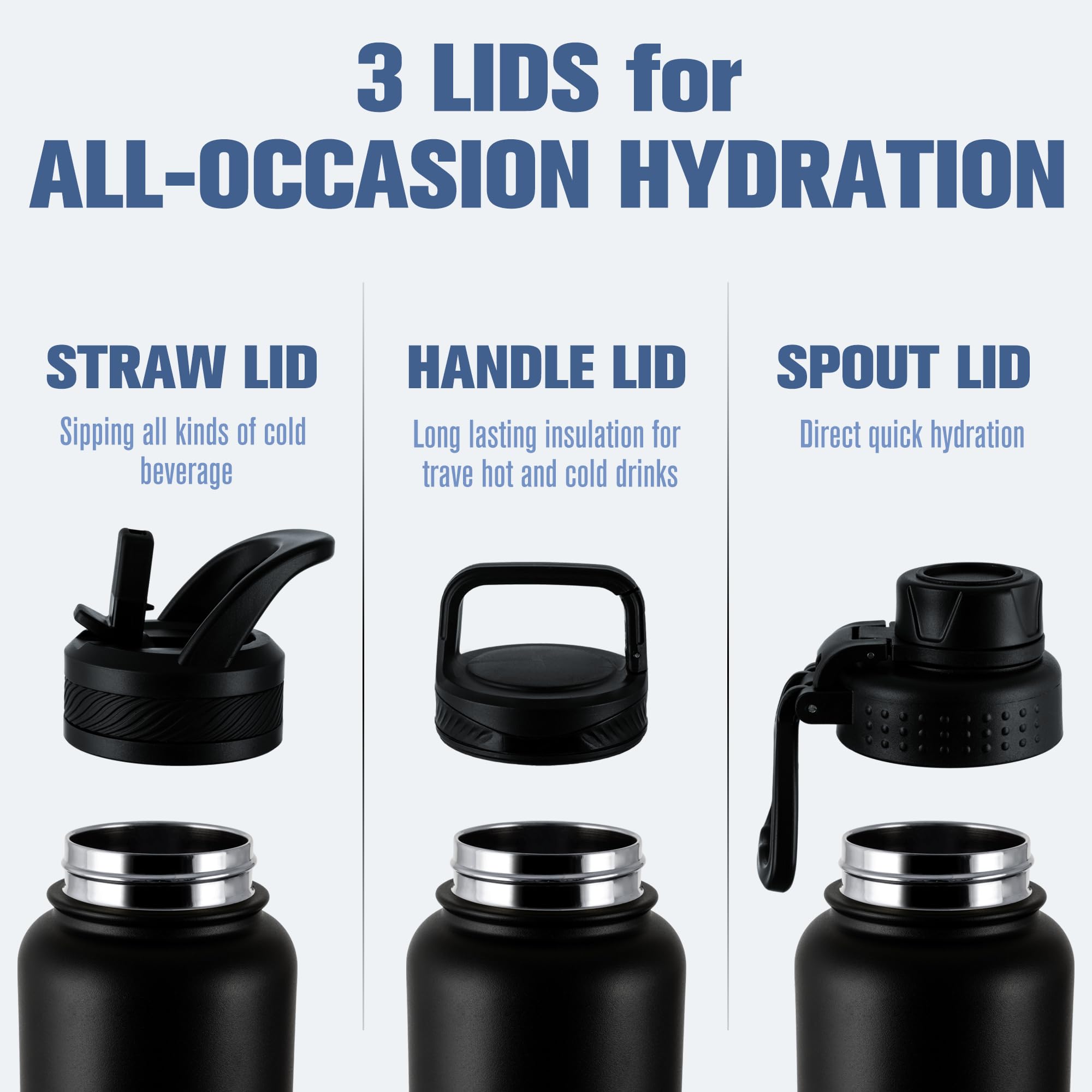 OLDLEY 32oz insulated bottle with spout lid ideal for quick sips on hikes