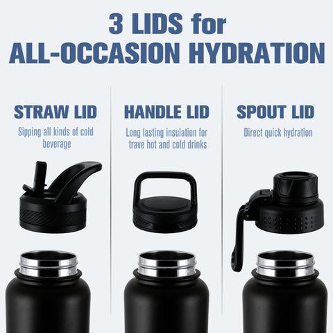 OLDLEY 32oz insulated bottle with spout lid ideal for quick sips on hikes