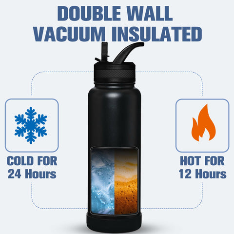 Oldley bottle double-wall insulation keeps drinks cold or hot longer.