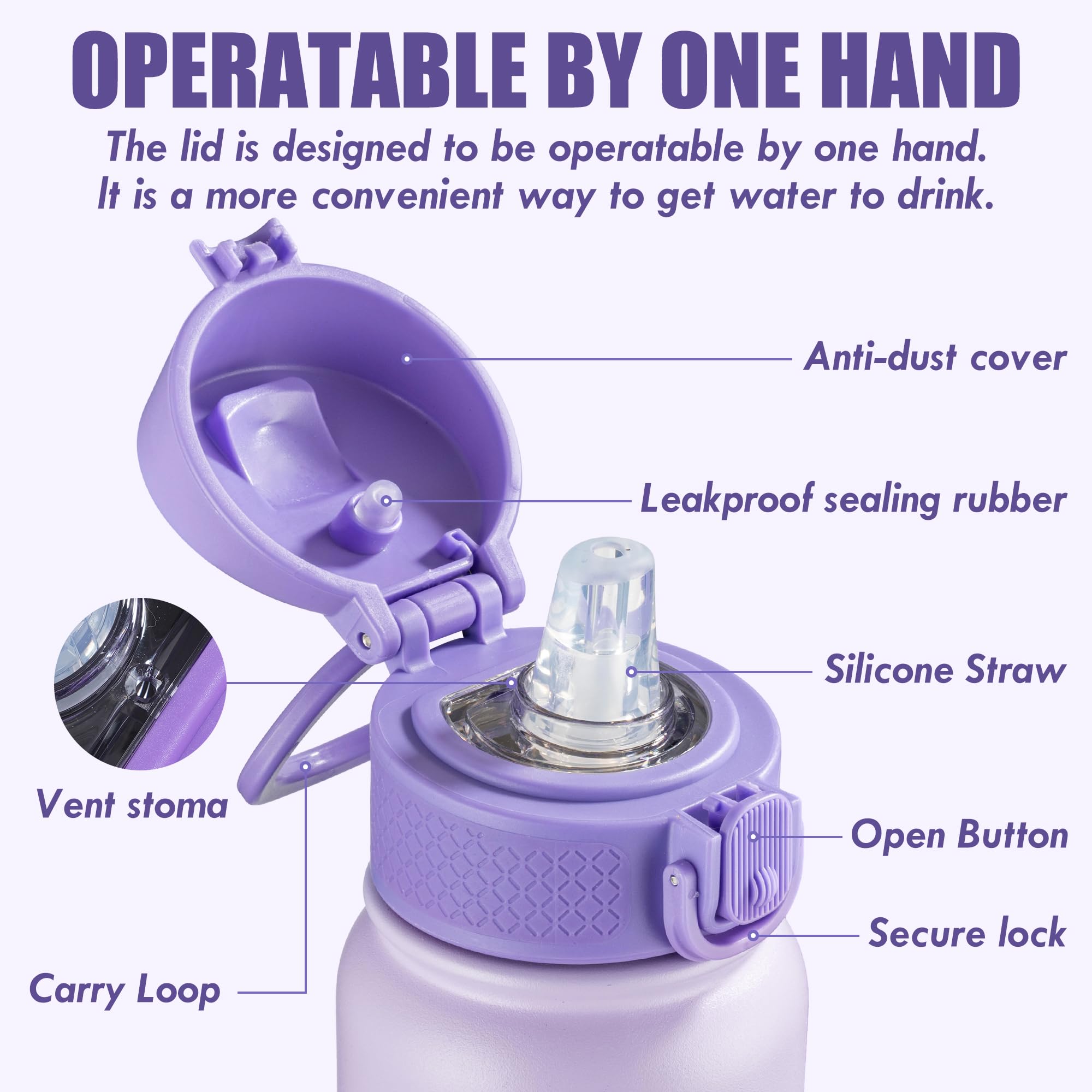 OLDLEY dishwasher-safe bottle body; lid to be hand washed