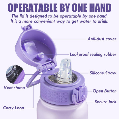 OLDLEY dishwasher-safe bottle body; lid to be hand washed