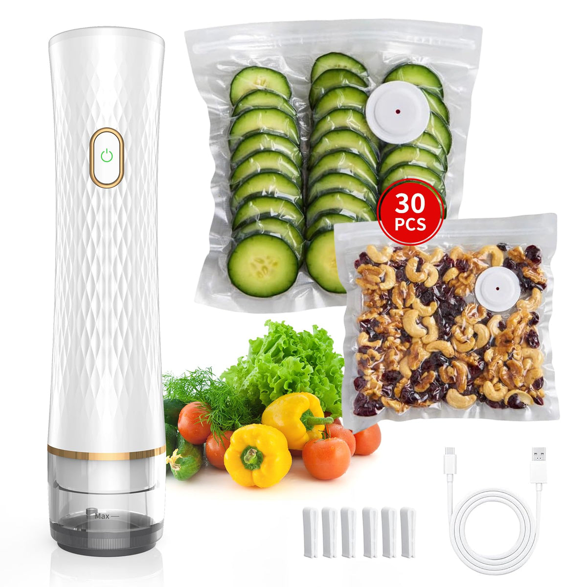 Olecha Vacuum Sealer shows 65kPa suction for fast sealing