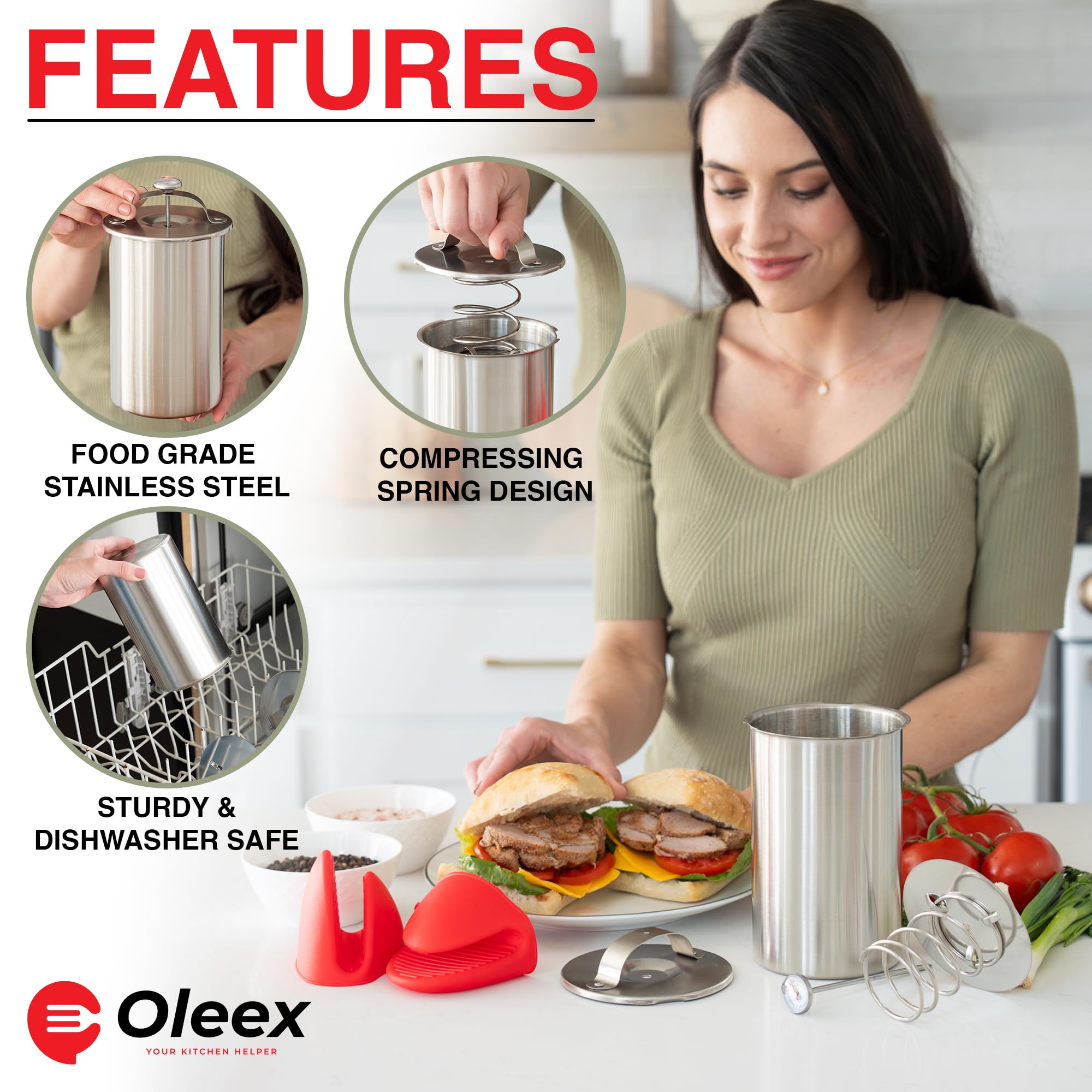 OLEEX deli meat press kit enables homemade, additive-free lunch meats.