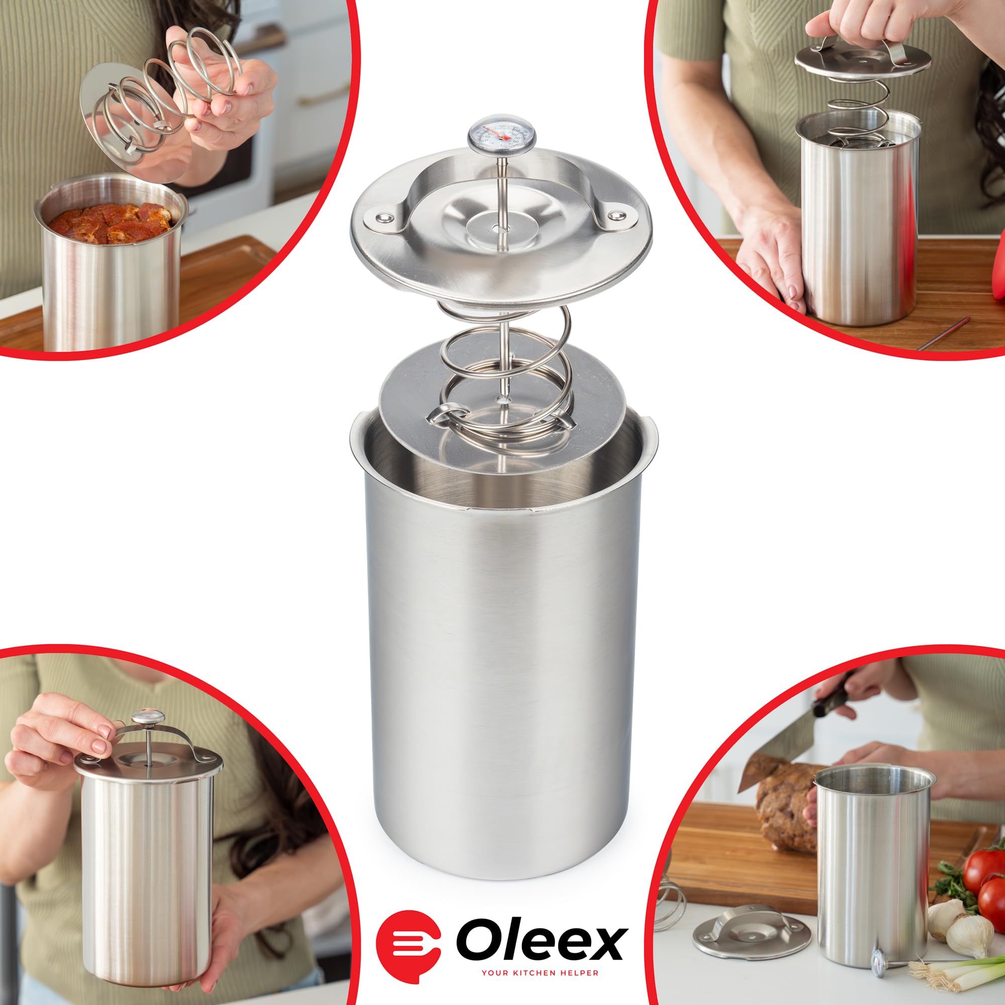 OLEEX silicone kitchen mittens provide heat protection during pressing and handling.