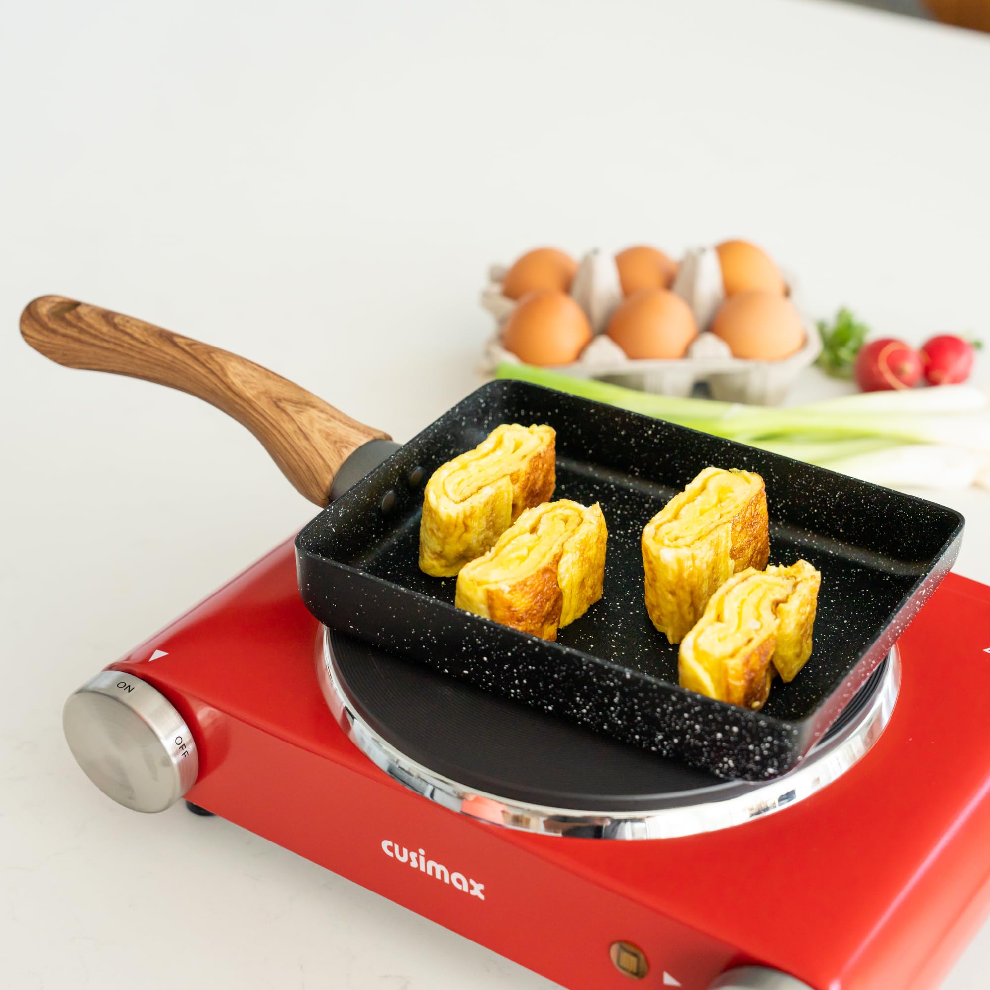 OLEEX silicone spatula ready to flip and serve omelets with ease.