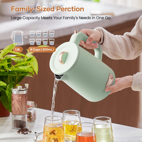 OLEGA 1.8L capacity ideal for families and shared beverages.
