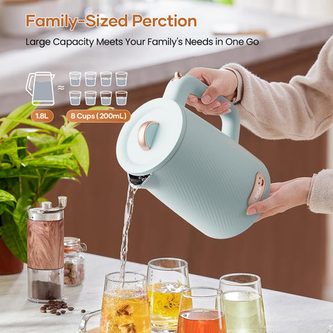 OLEGA auto shut-off and boil-dry protection for safer kettling.