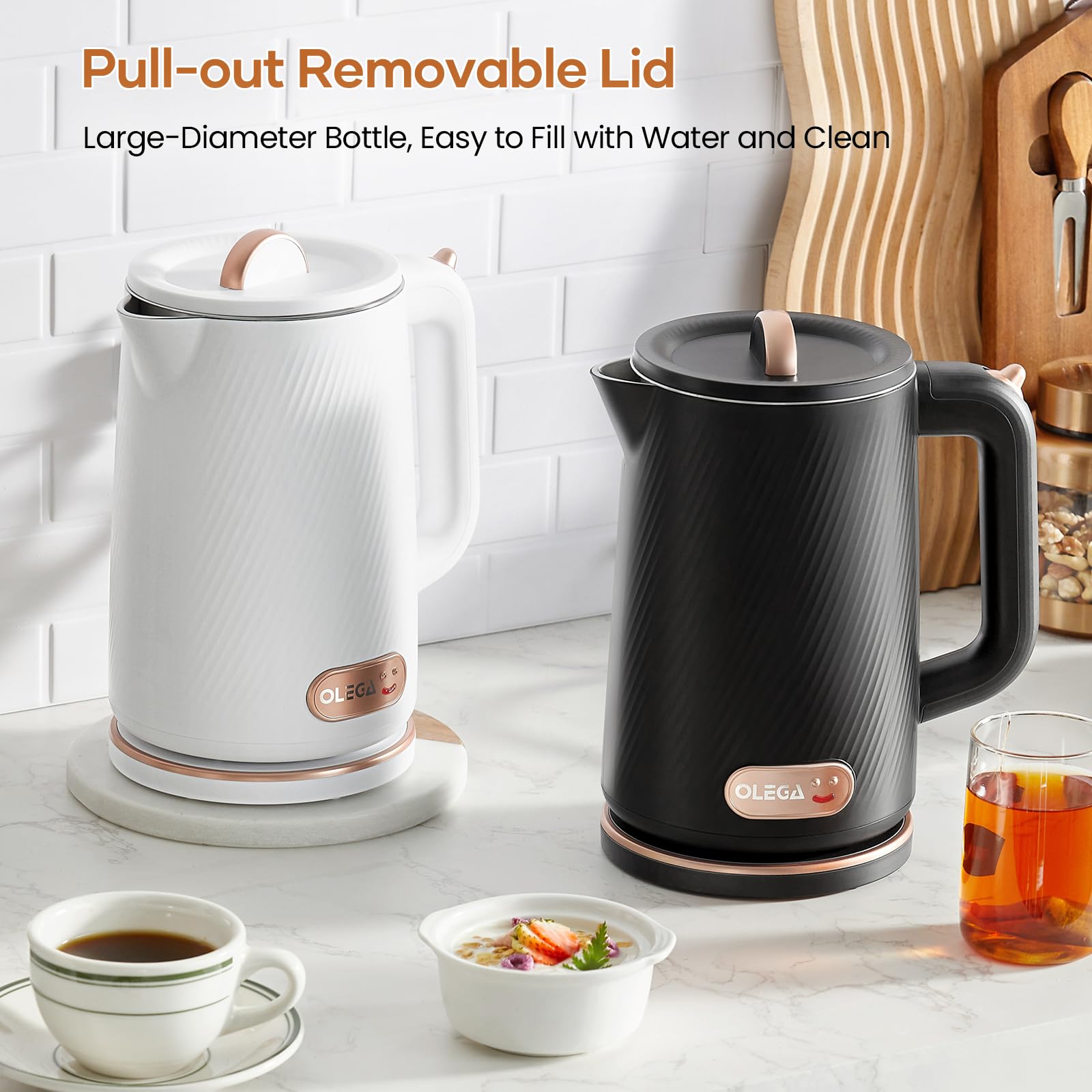 OLEGA kettle auto shut-off feature demonstrates safe operation