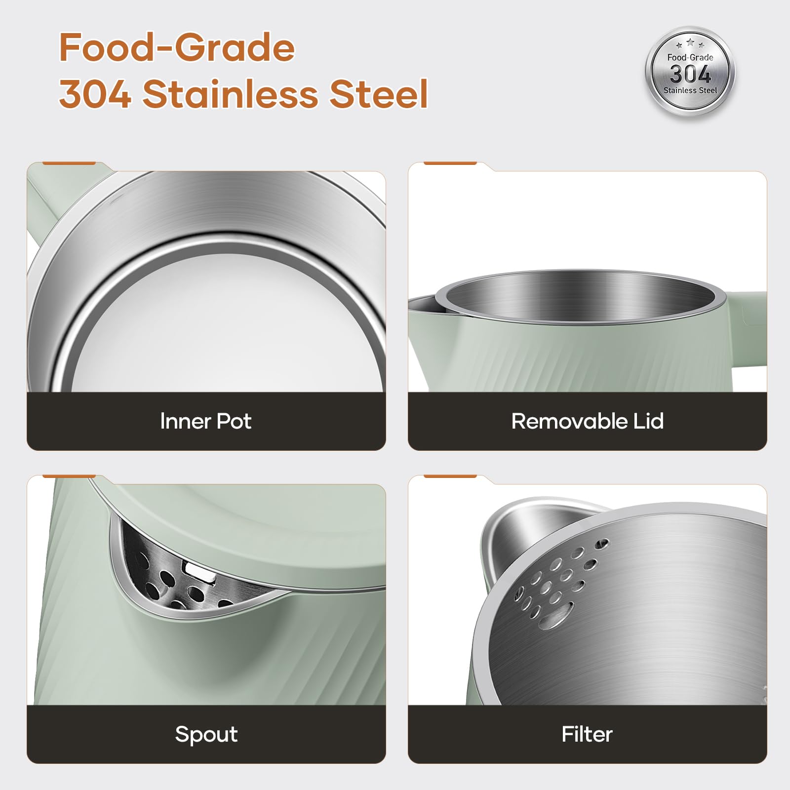 OLEGA detachable lid eases cleaning and daily maintenance.