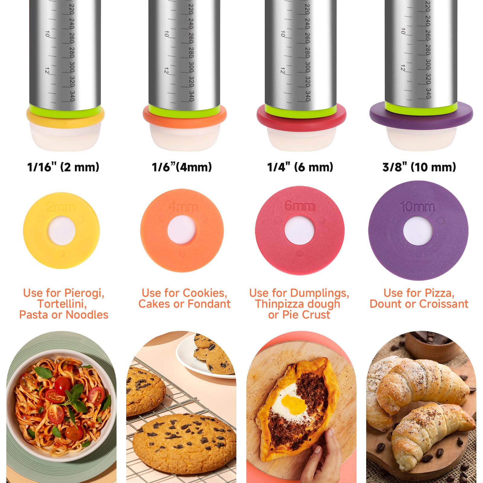 Olforce 6 mm thickness ring ideal for sturdy pie crusts and bread dough.