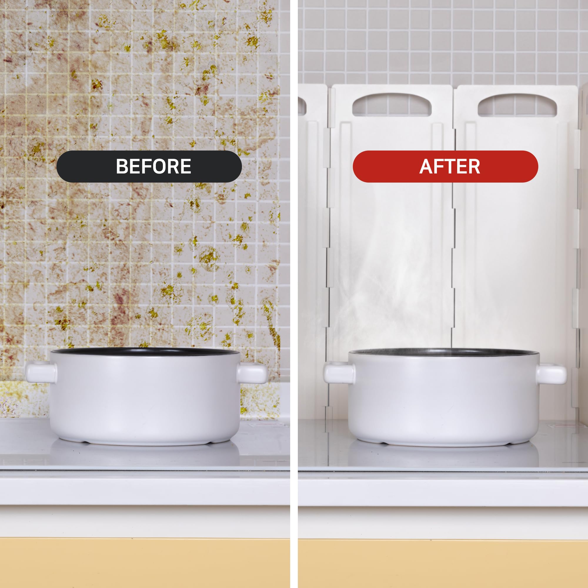 OLG Stove Guard easy-clean surface helps wipe splatters quickly.