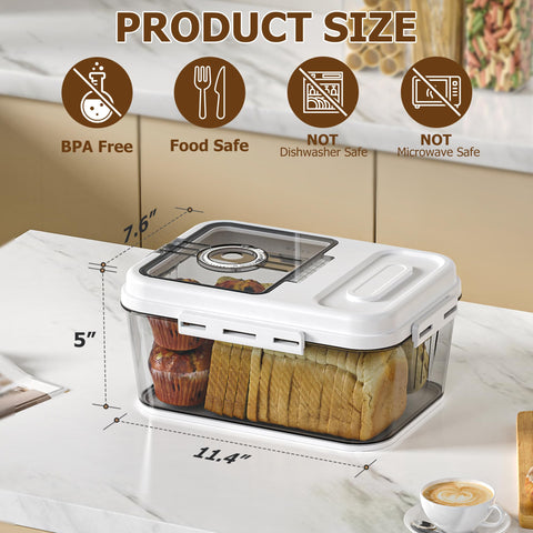 Olimingse bread box inside view with bread and cookies storage