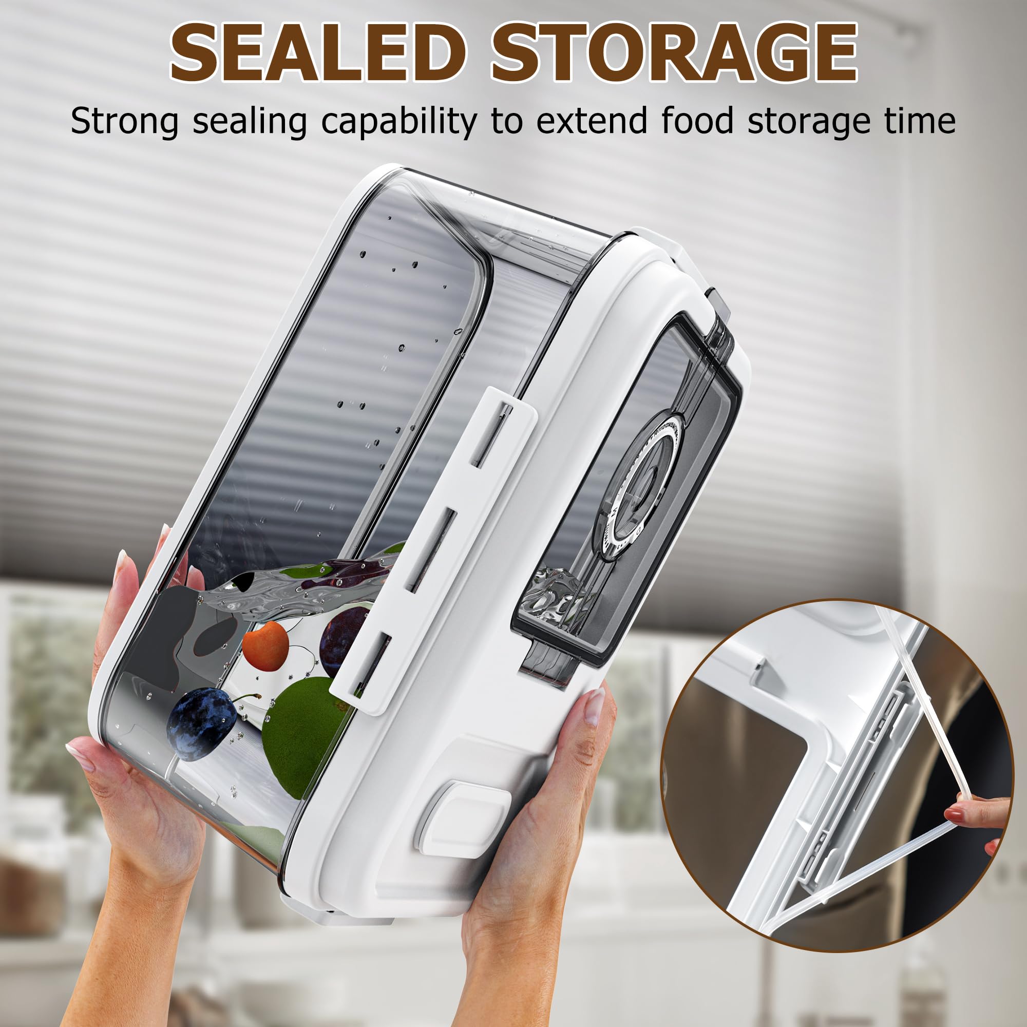 Olimingse bread box magnet closure enables easy lid access
