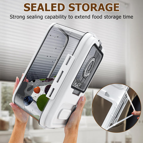 Olimingse bread box magnet closure enables easy lid access