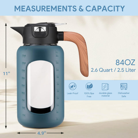 Olivego glass carafe borosilicate withstands hot and cold beverages without flavor transfer.