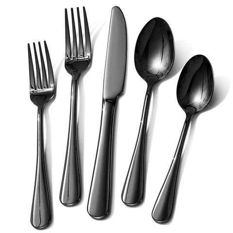 Ollex black flatware knife for durable everyday dining.