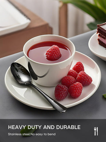 Ollex black flatware salad fork with balanced weight for effortless tossing.