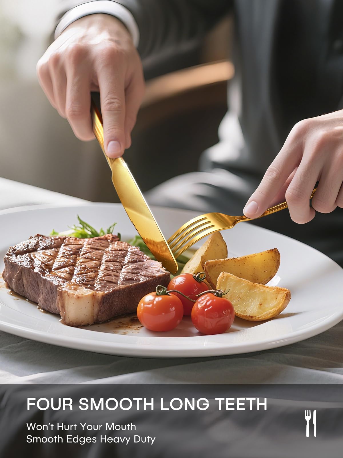 Ollex dinner fork with balanced weight for confident cutting