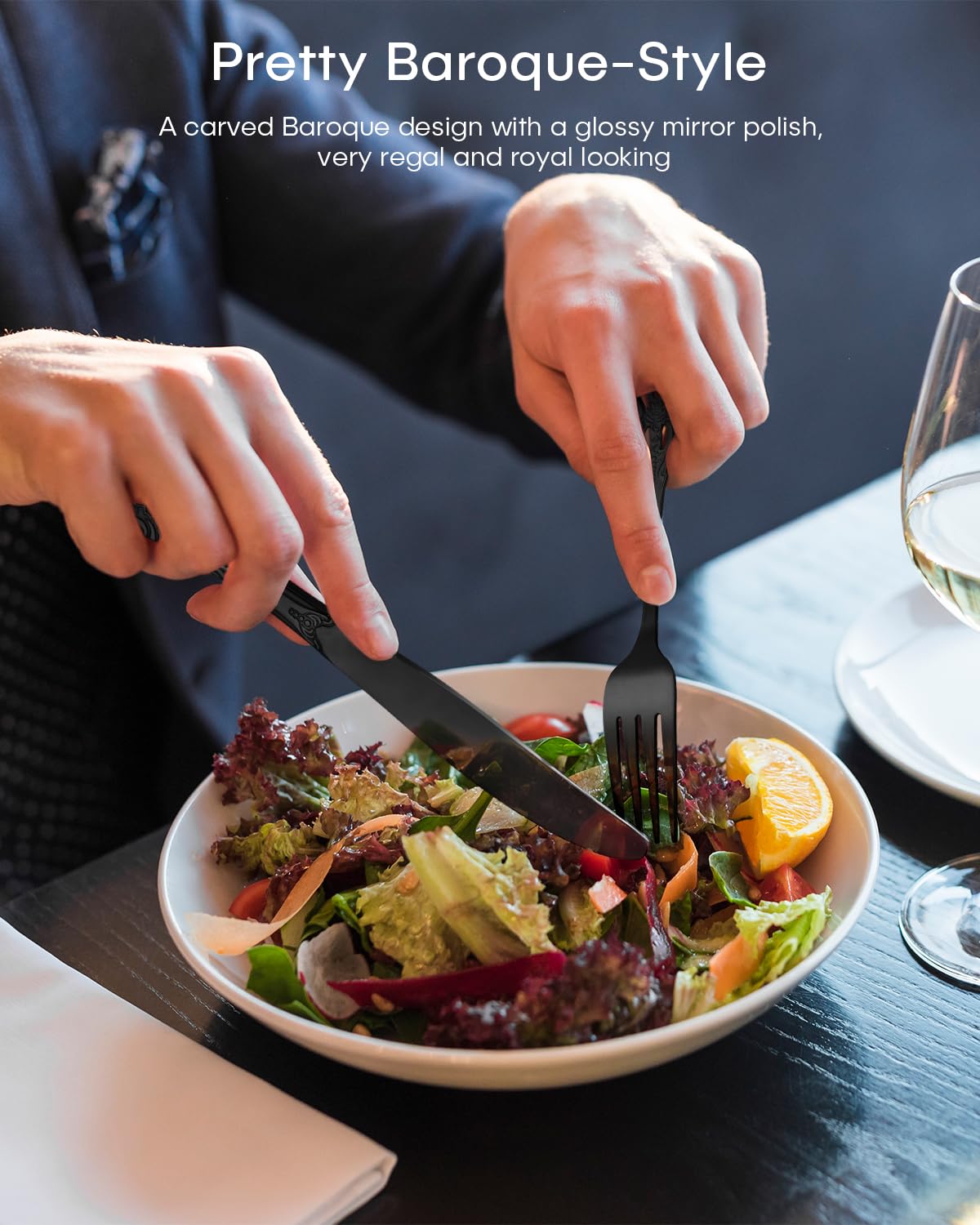 Ollex premium stainless steel material close-up, rust-resistant and safe for meals.