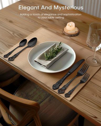 Ollex retro silverware on table, versatile for daily meals and entertaining.
