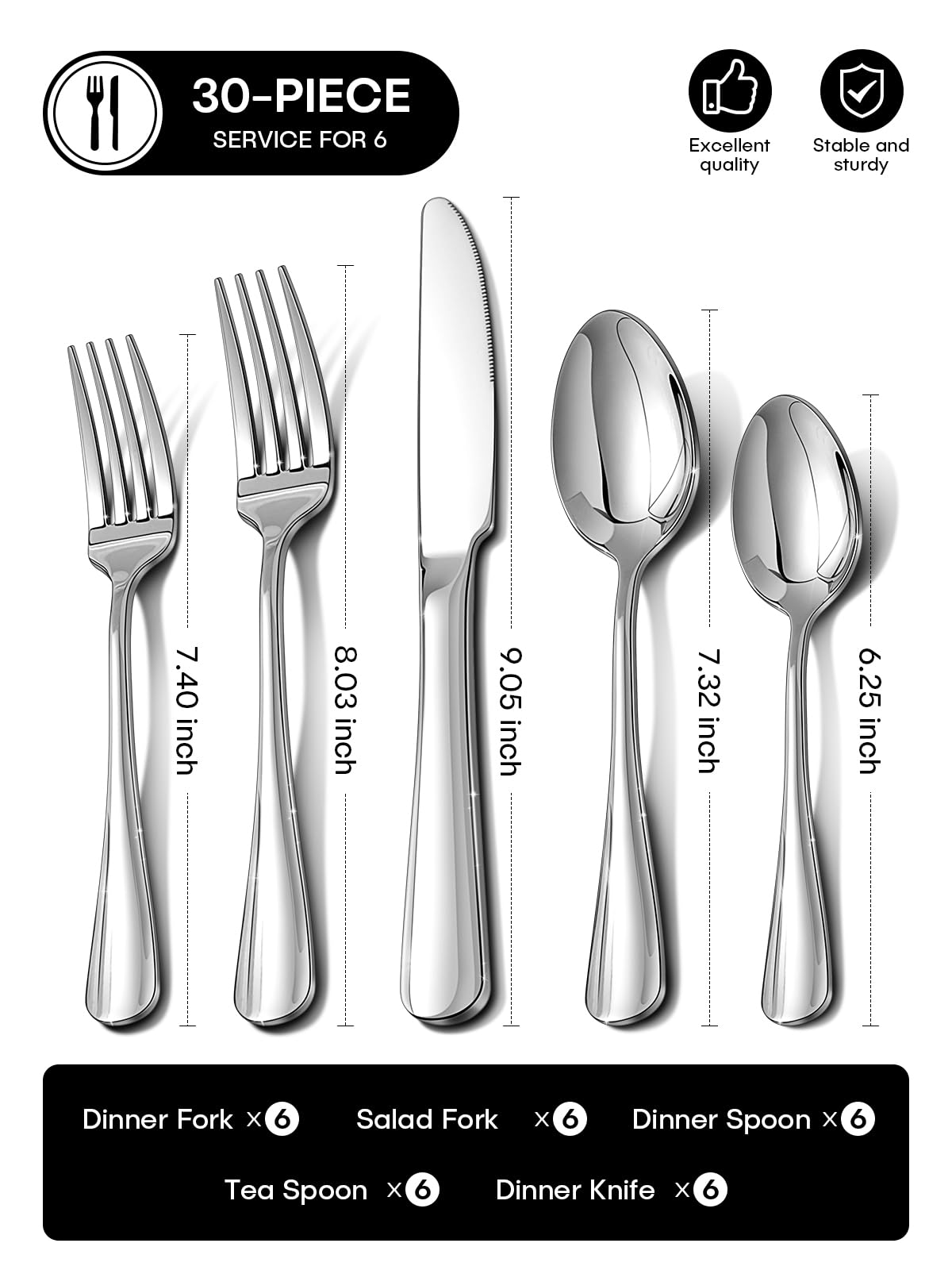 Ollex dinner spoons displayed with ergonomic handle for comfortable use