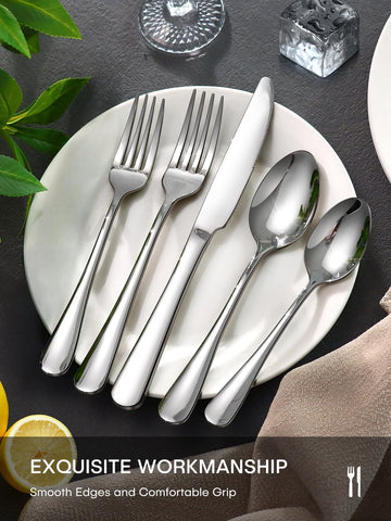 Ollex dishwasher-safe silverware set ready for clean, effortless maintenance