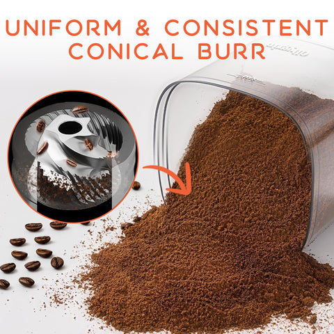 Ollygrin grinder 2-12 cup quantity setting for precise batching.