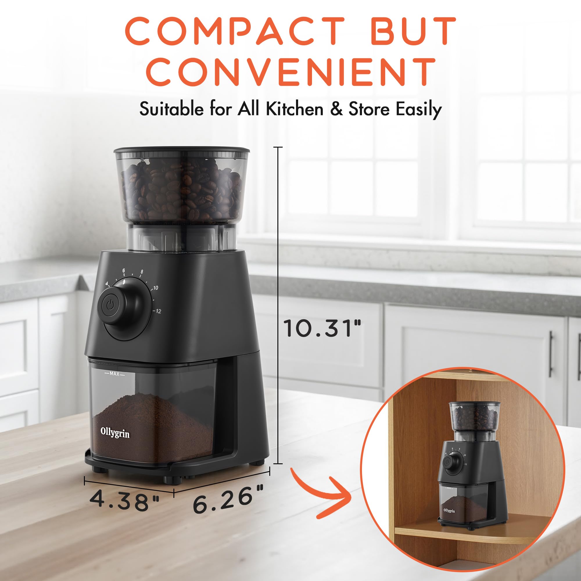 Ollygrin compact design fits neatly on a countertop for everyday use.
