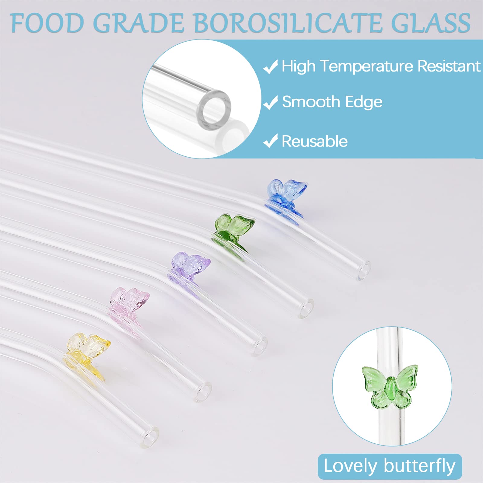 Olpchee clear glass straw showing inside for easy cleaning and reuse.