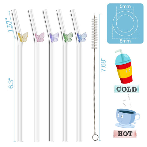 Olpchee glass straw used for smoothies and milkshakes.