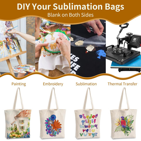 OLSUNOR off-white canvas tote ideal for DIY customization and reuse.