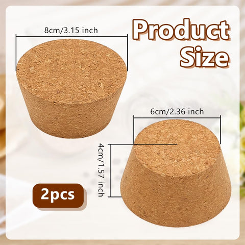 OLYCRAFT conical cork stopper seals bottles securely and is reusable