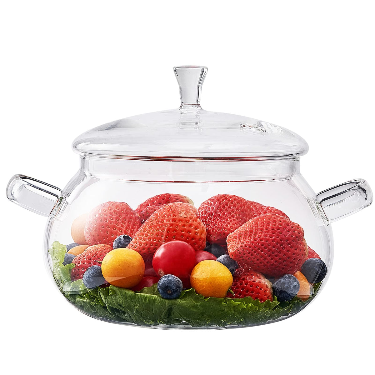 OLYTARU borosilicate glass pot 2450ml with clear view for precise cooking