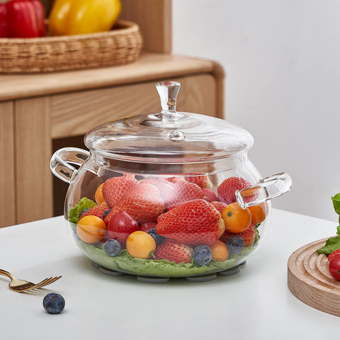 OLYTARU glass pot stored in fridge for leftovers