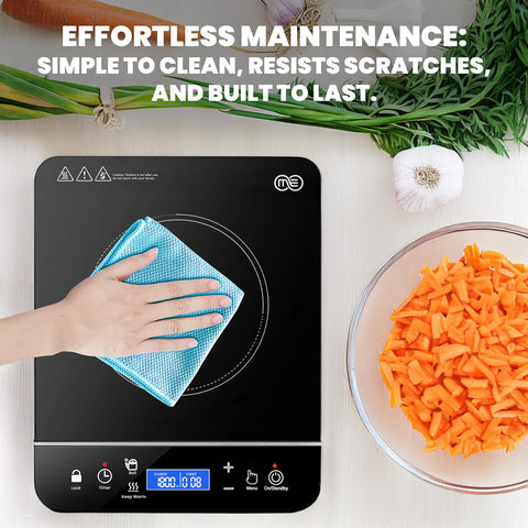OMEO portable induction burner ideal for camping, RVs, and apartment kitchens.