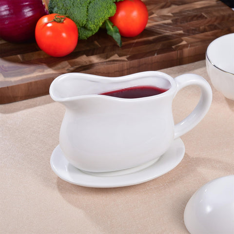 Omesata snow porcelain with glossy finish adds timeless dining style