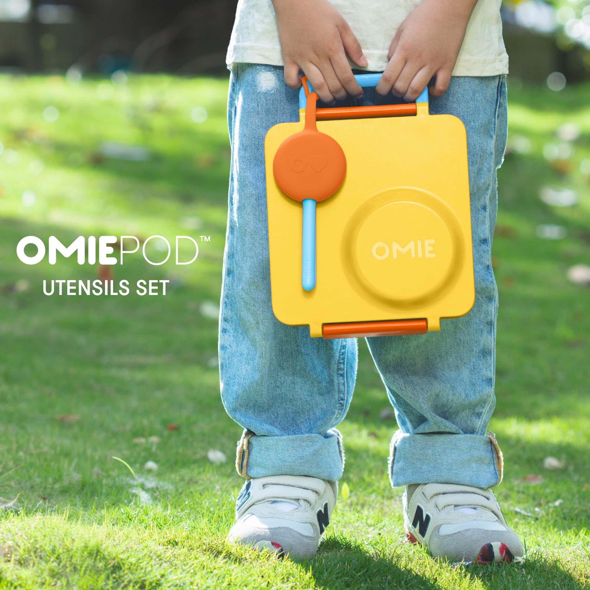 OmieBox spoon in Sunrise color for quick lunches and travel