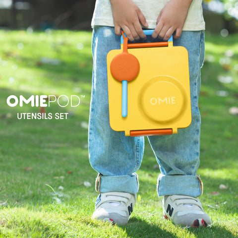 OmieBox spoon in Sunrise color for quick lunches and travel