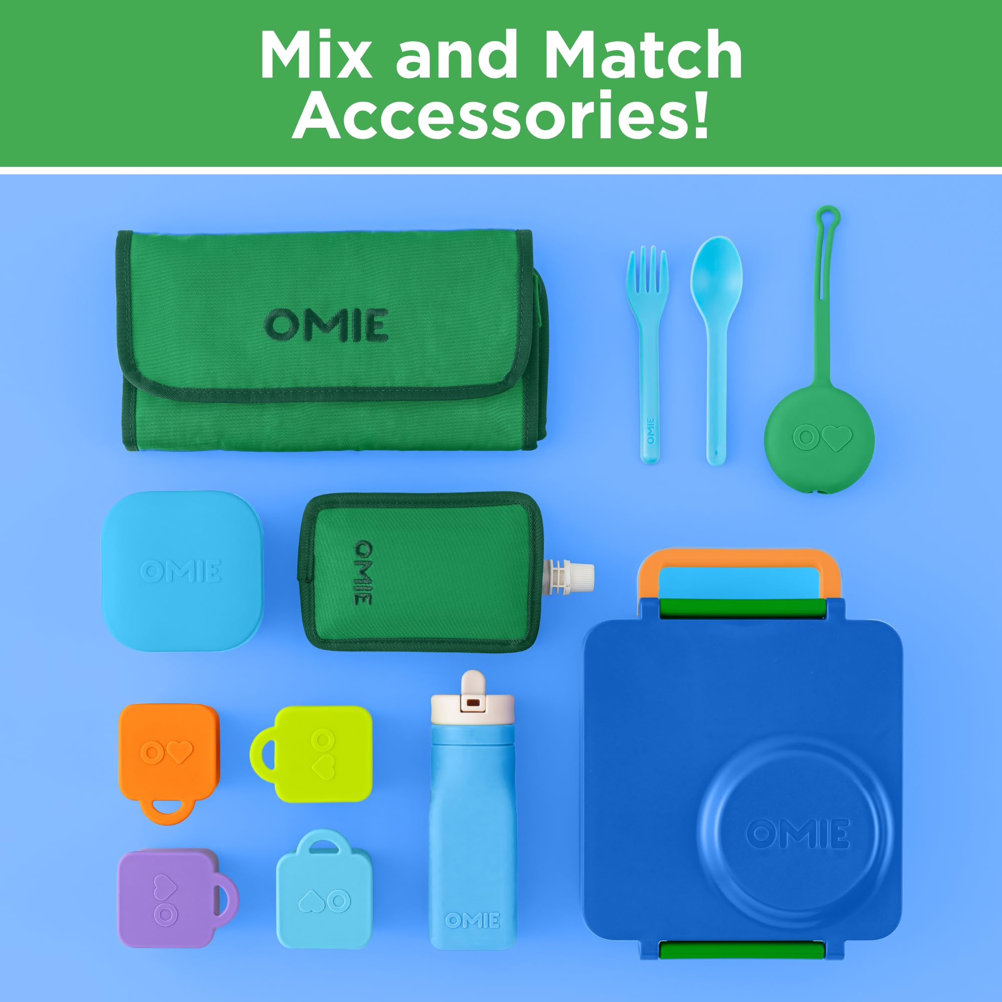 OmieBox Monster Blue lunch box designed for ages 3 and up.