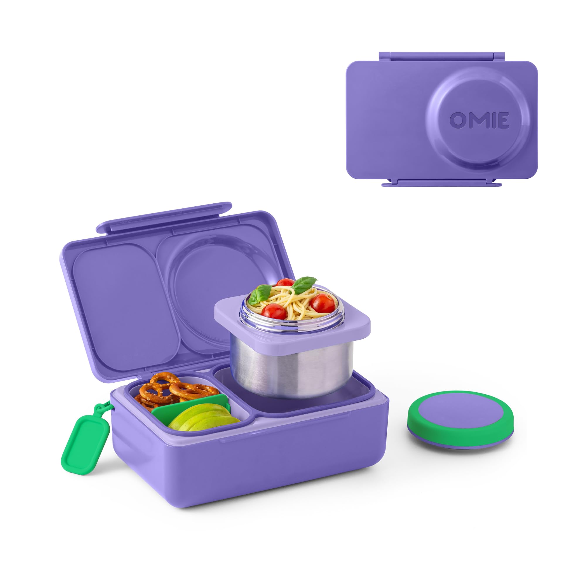 OmieBox UP insulated-lunchbox shown in Galaxy Purple for school meals.