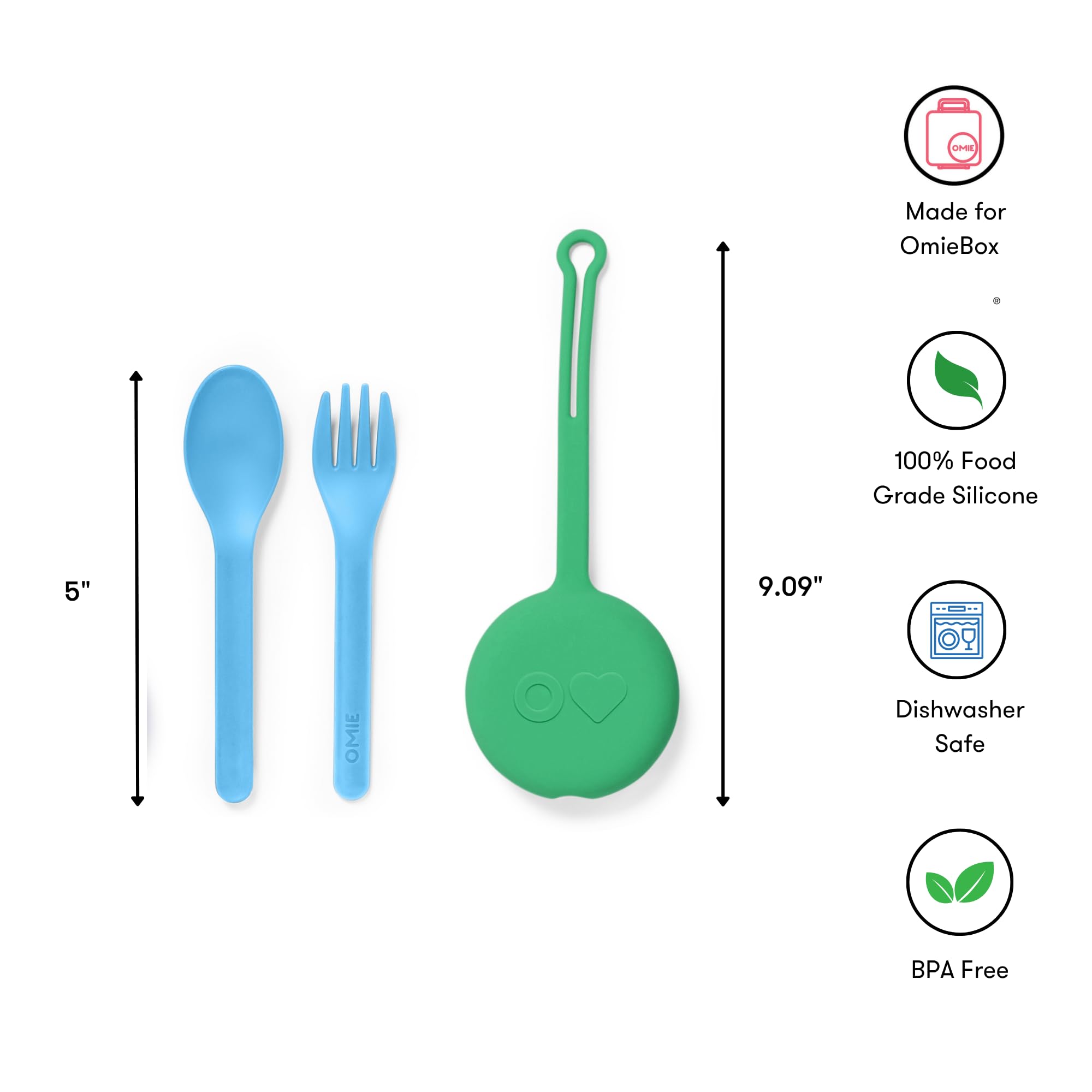 OmieBox nesting design keeps utensils organized in the case.