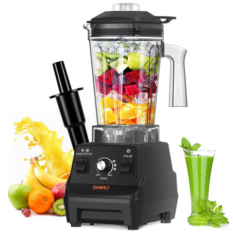 OMMO Blender 1800W motor powers powerful, smooth shakes and smoothies.