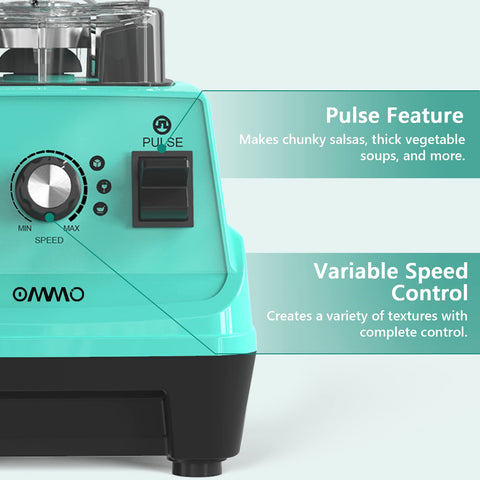 OMMO blender with stainless steel blades for efficient ice crushing