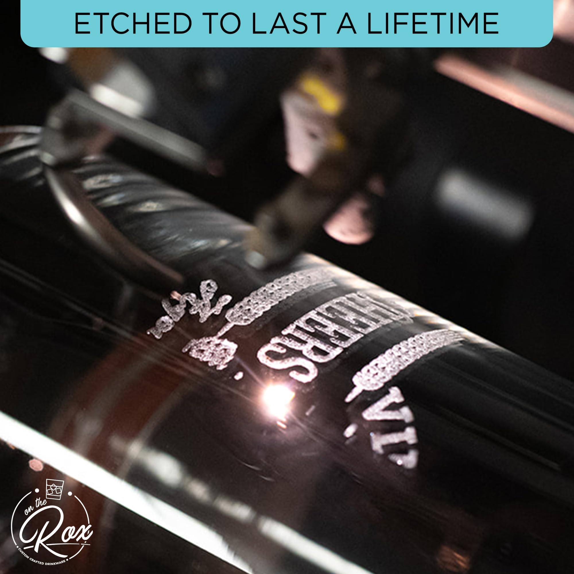 On The Rox Drinks gift-ready monogram glass for women and men
