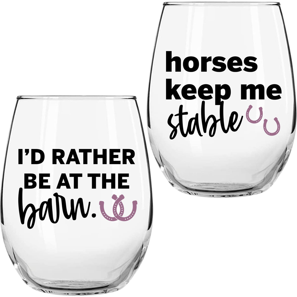 On The Rox Horses Keep Me Stable glasses set, durable and gift-ready for horse lovers.