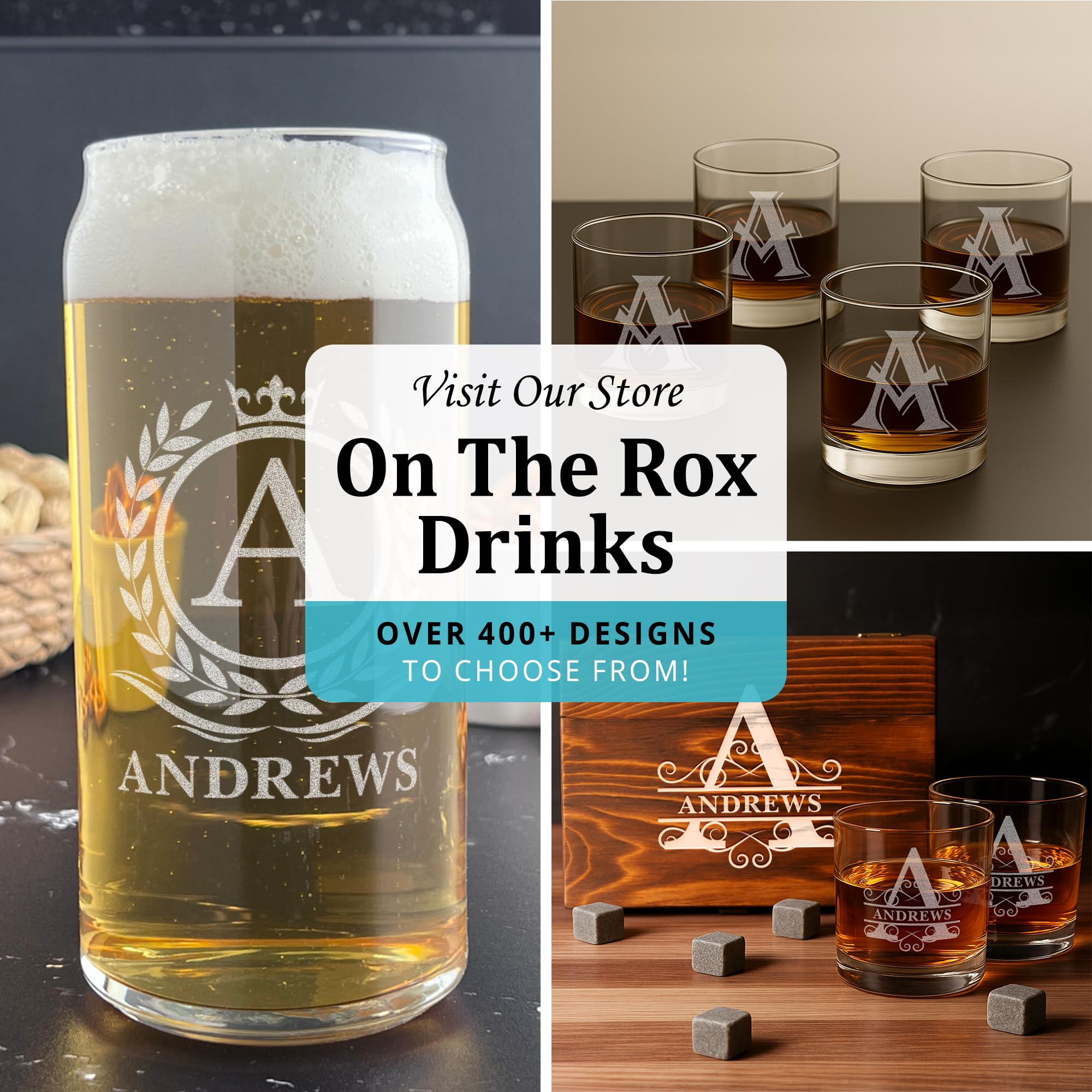 USA-quality craftsmanship and durable engraving on On The Rox glass