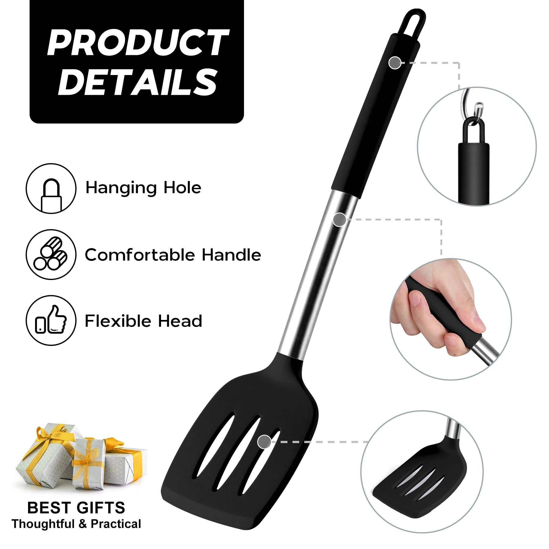 Onader BPA-free silicone utensils resist heat and won't melt under high temps.